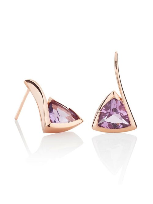 Amore Rose Gold Earrings with Amethyst