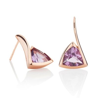 Amore Rose Gold Earrings with Amethyst