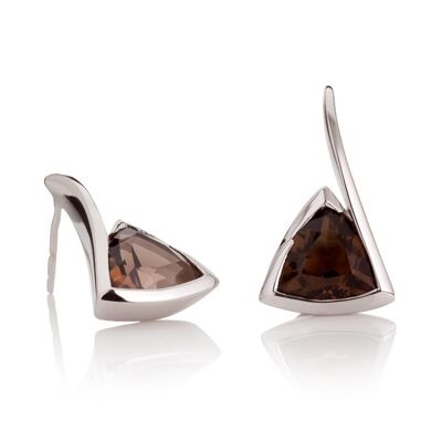 Amore Silver Earrings with Smoky Quartz