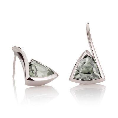 Amore Silver Earrings with Green Amethyst