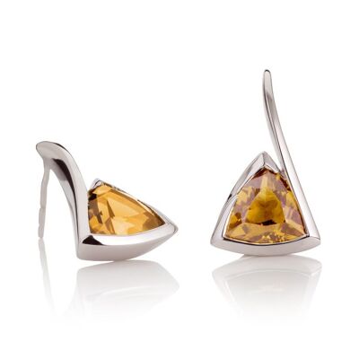 Amore Silver Earrings with Citrine
