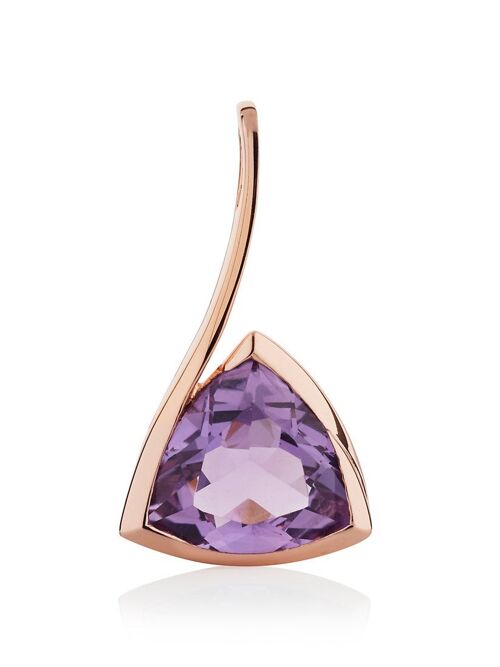 Amore Rose Gold Pendant with Smoky Quartz - Without chain