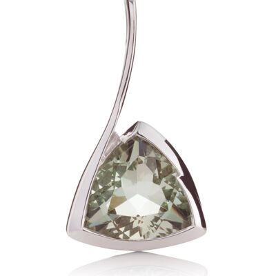 Amore Silver Pendant with Green Amethyst - Without chain