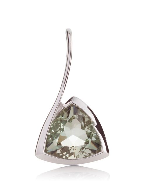 Amore Silver Pendant with Green Amethyst - Omega18RD