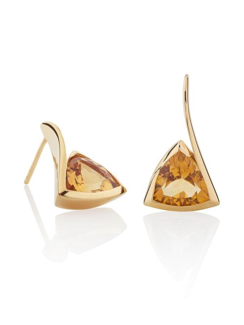 Amore Gold Earrings with Citrine