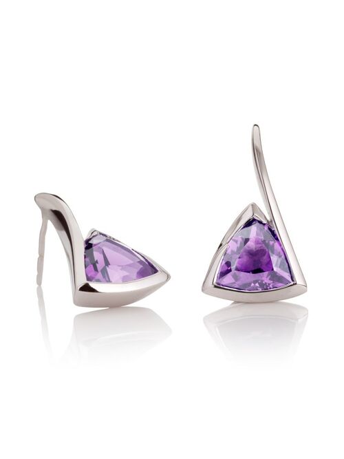 Amore Silver Earrings with Amethyst