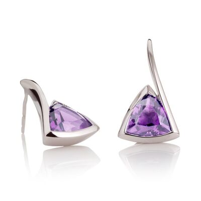 Amore Silver Earrings with Amethyst