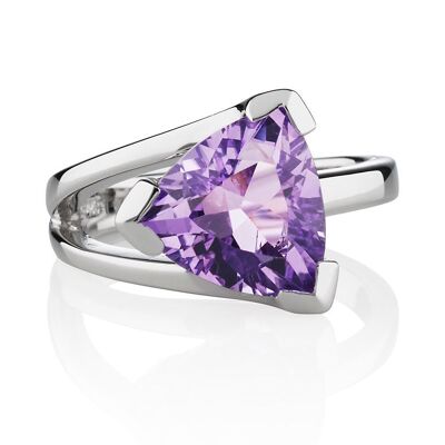 Valentine Silver Ring with Amethyst