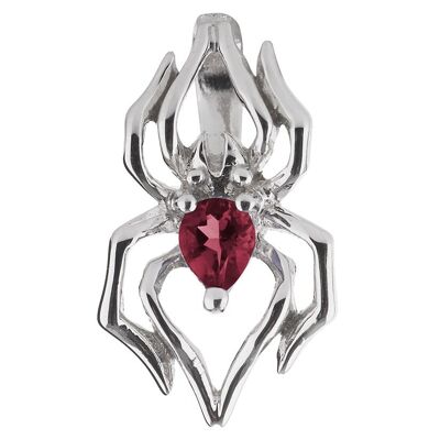 Anansi Mini Silver Pendant With Garnet - No chain