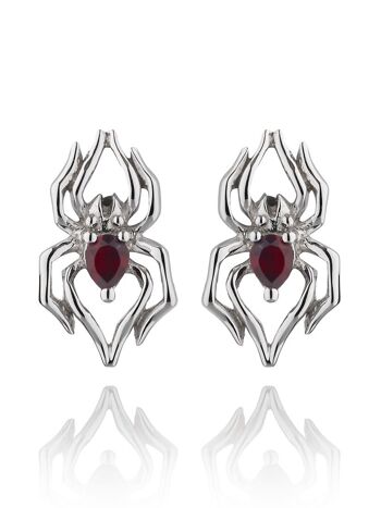 Anansi Mini boucles d'oreilles en argent avec grenat 1