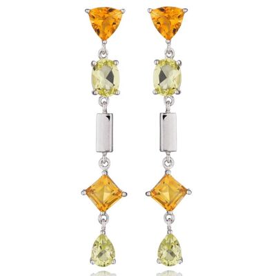 Boucles d'oreilles Labozia en argent avec citrine et quartz citron