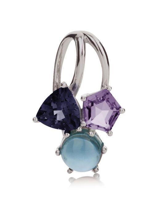 Kintana Silver Pendant With Iolite, Amethyst and Blue Topaz - Omega18RD