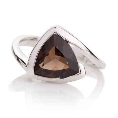 Amore Silver Ring with Smoky Quartz