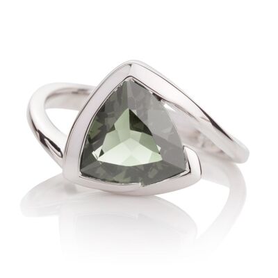 Anillo Amore de Plata con Amatista Verde