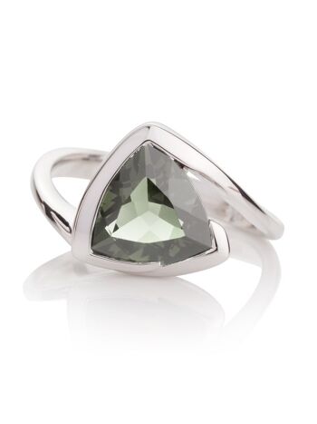 Bague en argent Amore avec améthyste verte 1