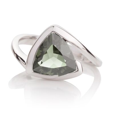 Amore Silver Ring with Green Amethyst