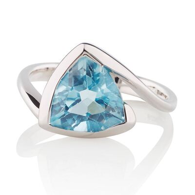 Bague Amore en Argent avec Topaze Bleue