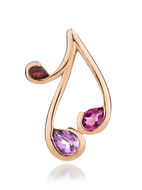 Tana Rose Gold Pendant With Amethyst, Rhodolite and Garnet - No chain
