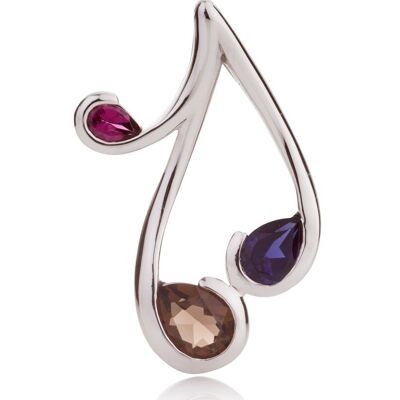 Tana Silver Pendant With Amethyst, Rhodolite and Garnet - Trace18RD