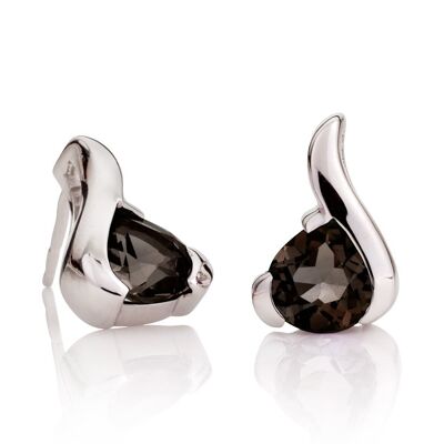 Sensual silver earrings with Smoky Quartz