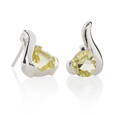 Sensual silver earrings with Lemon Quartz