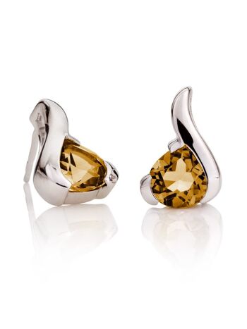 Boucles d'oreilles sensuelles en argent avec Citrine 1