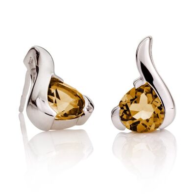 Sensual silver earrings with Citrine