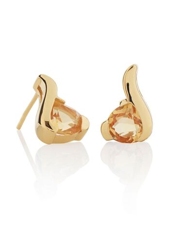 Boucles d'Oreilles Sensuelles en Or avec Citrine 1