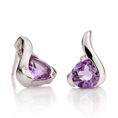 Sensual silver earrings with Amethyst