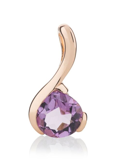Sensual Rose Gold Pendant with Amethyst - Without chain