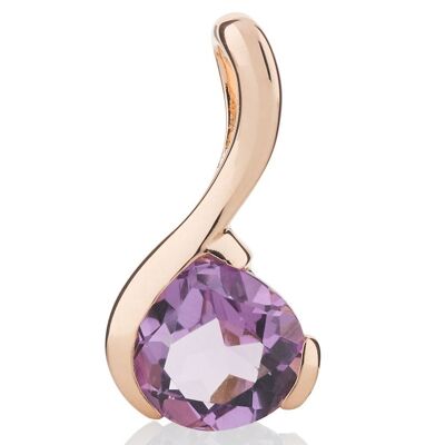 Sensual Rose Gold Pendant with Amethyst - Omega18GP