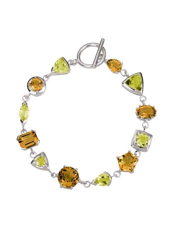 Bracelet en argent Lanitra avec citrine et quartz citron 1