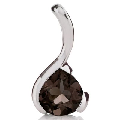 Sensual Silver pendant with Smoky Quartz - without chain