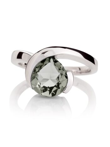 Bague sensuelle en argent avec améthyste verte 1