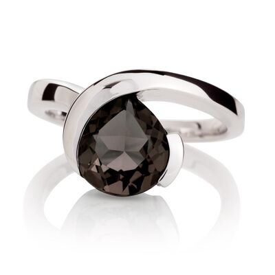 Sensual Silver ring with Smoky Quartz