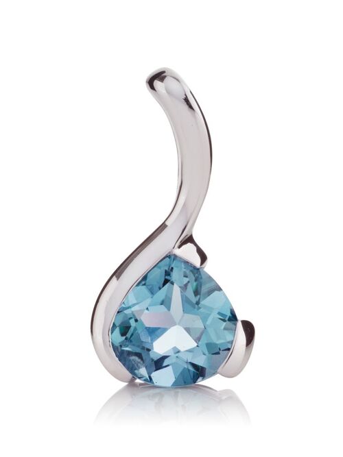 Sensual Silver pendant with Blue topaz - Snake18RD