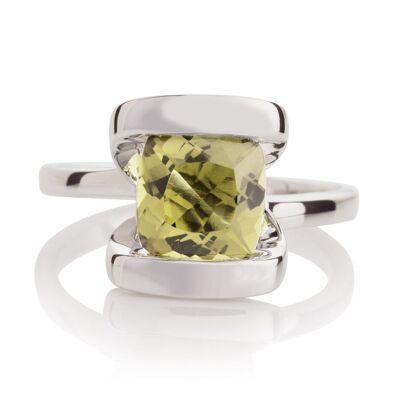 Infinity Silver Ring With Lemon Quartz