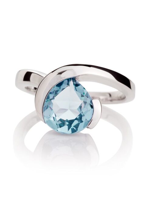 Sensual Silver ring with Blue topaz