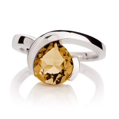 Sensual Silver ring with Citrine