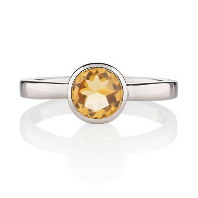 Juliet Silver Ring with Citrine