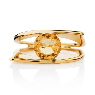 Romance Gold Ring with Citrine
