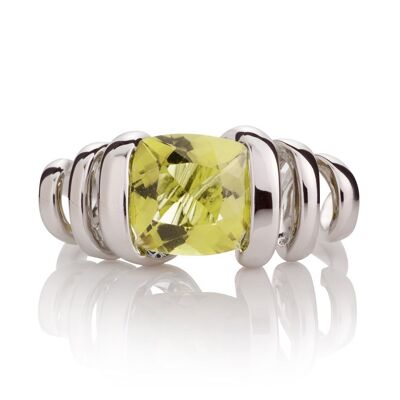 Bague en argent éternelle avec pierre de quartz citronné