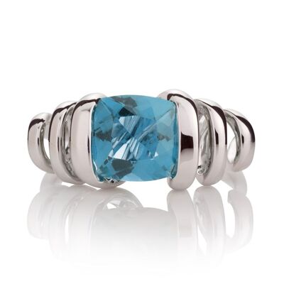 Eternal Silver Ring with Blue topaz Stone Silver