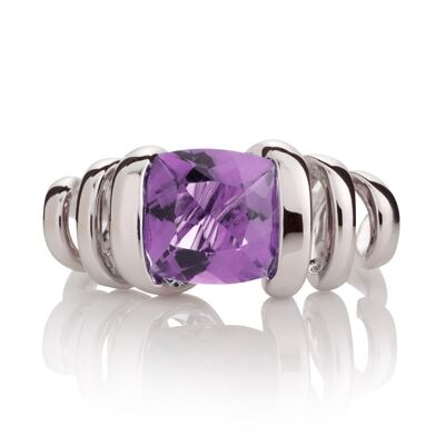 Ewiger Silberring mit Amethyst-Stein