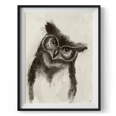 Brian The Owl Wall Art Print A4 and A3