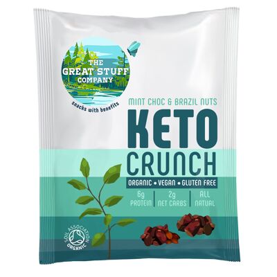 Keto Crunch - Cioccolata alla menta e noci del Brasile - confezione da 20