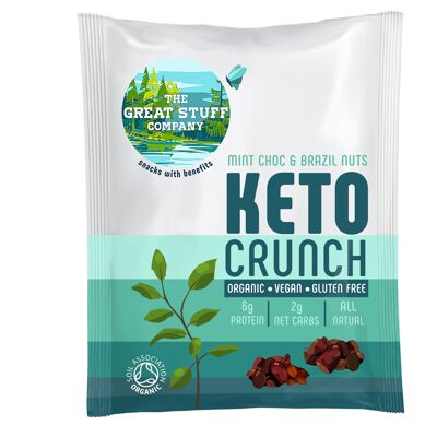 Keto Crunch - Cioccolata alla menta e noci del Brasile - confezione da 20
