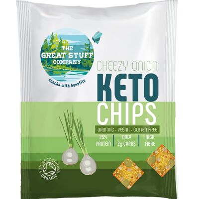 Keto Chips - Cheesy Onion - Packung mit 20