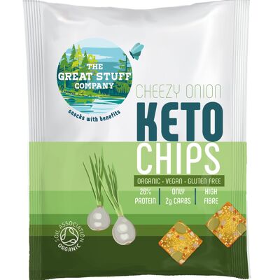 Keto Chips - Cheesy Onion - Packung mit 20