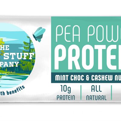 Barretta proteica Pea Power - Cioccolato alla menta con anacardi, 16 x 40 g